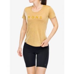 Koszulka merino damska Mons Royale Zephyr Merino Cool Tee. Żółte t-shirty sportowe Mons Royale, bez wzorów, bez ramiączek. Za 214.99 zł.