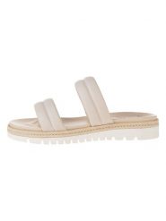 Ara Shoes Skórzane klapki w kolorze kremowym rozmiar: 40. Brązowe klapki Ara Shoes, bez wzorów, klasyczne, z otwartym noskiem, bez obcasa, bez zapięcia. Za 177.10 zł.