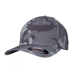 Czapka Z Daszkiem Stripe Camo. Brązowe czapki z daszkiem FLEXFIT, bez wzorów. Za 87.99 zł.