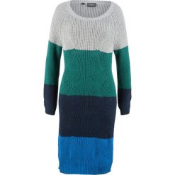 Sukienka dzianinowa w paski bonprix lazurowy w paski. Sukienki marki bonprix. Za 44.99 zł.