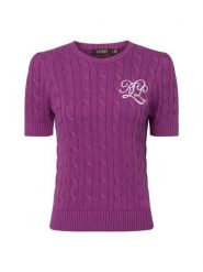 Lauren Ralph Lauren Sweter z dzianiny Kobiety Bawełna lila, XS. Swetry Lauren Ralph Lauren, xs, bez wzorów, z bawełny, eleganckie, bez ramiączek. Za 549.95 zł.
