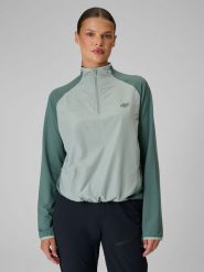 4F Bluza trekkingowa regular szybkoschnąca damska - turkusowa S. Niebieskie bluzy 4f, l, bez wzorów, z materiału, bez kaptura, trekkingowe. Za 199.99 zł.