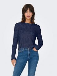 JDY Sweter w kolorze granatowym rozmiar: XL. Niebieskie swetry JDY, xl, bez wzorów, bez ramiączek. Za 79.21 zł.