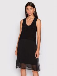 DKNY Sukienka letnia P22DAEJR Czarny Regular Fit. Czarne sukienki DKNY, xs, bez wzorów, z syntetyku, bez kołnierzyka, bez ramiączek. Za 529.99 zł.