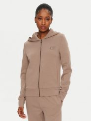 Calvin Klein Bluza Satin K20K207955 Beżowy Regular Fit. Brązowe bluzy Calvin Klein, xs, bez wzorów, z bawełny, bez ramiączek, bez kaptura. Za 359.99 zł.