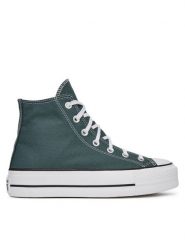 Converse Trampki Chuck Taylor All Star Lift Platform A12596C Zielony. Zielone trampki Converse, bez wzorów, z materiału, retro, bez zapięcia. Za 269.99 zł.