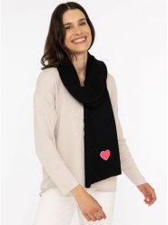Zwillingsherz Szal "Heart" w kolorze czarnym - 35 x 48 cm rozmiar: onesize. Czarne szaliki i kominy Zwillingsherz, bez wzorów, z materiału. Za 139.87 zł.