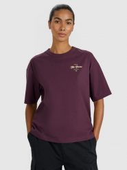 4F T-shirt oversize z nadrukiem damski - fioletowy XL. Fioletowe t-shirty sportowe 4f, uniwersalny, bez wzorów, z bawełny, bez ramiączek. Za 59.99 zł.
