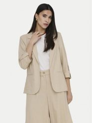 ONLY Marynarka Goa 15363727 Beżowy Regular Fit. Brązowe marynarki i żakiety ONLY, bez wzorów, ze lnu, bez ramiączek. Za 179.99 zł.