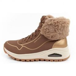 Buty do chodzenia damskie Skechers Uno Rugged. Brązowe buty sportowe lifestyle Skechers, bez wzorów, z materiału, sportowe, za kostkę, bez zapięcia. Za 522.00 zł.