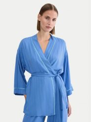 Triumph Szlafrok Amourette Jacquard 10227267 Niebieski. Niebieskie szlafroki damskie Triumph, bez wzorów, z wiskozy, bez ramiączek. Za 179.99 zł.