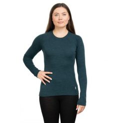 Koszulka termoaktywna damska Smartwool Merino 250 Baselayer Crew Boxed. Niebieskie bielizna termoaktywna damska Smartwool, bez wzorów, bez ramiączek. Za 429.99 zł.