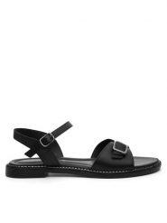Lasocki Sandały RST-KATE-05 Czarny. Czarne sandały Lasocki, bez wzorów, ze skóry, bez obcasa, na płaskiej podeszwie, bez zapięcia. Za 139.99 zł.