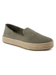 TOMS Skórzane espadryle w kolorze khaki rozmiar: 38,5. Brązowe espadryle TOMS, bez wzorów, bez obcasa. Za 165.99 zł.