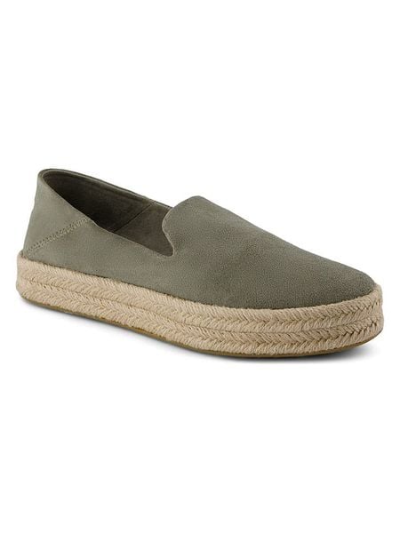 TOMS Skórzane espadryle w kolorze khaki rozmiar: 38,5. Brązowe espadryle TOMS, bez wzorów, bez obcasa. Za 154.95 zł.