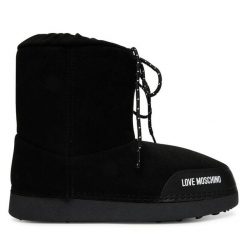 Śniegowce LOVE MOSCHINO. Czarne śniegowce Love Moschino, bez wzorów, bez zapięcia. Za 709.99 zł.