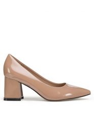 Clara Barson Czółenka WFA3047-1 Beżowy. Brązowe czółenka Clara Barson, bez wzorów, ze skóry, bez obcasa, bez zapięcia. Za 119.99 zł.