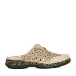 Klapki Rieker. Brązowe klapki Rieker, bez wzorów, bez obcasa, bez zapięcia. Za 329.99 zł.