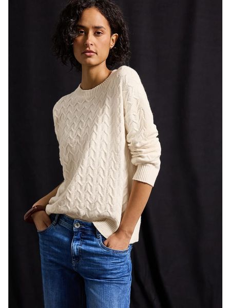 Cecil Sweter w kolorze kremowym rozmiar: 46. Brązowe swetry Cecil, bez wzorów, bez ramiączek. Za 161.73 zł.