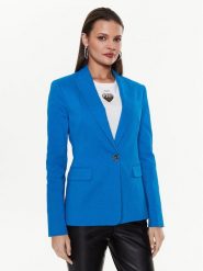 Pinko Marynarka Equilibrato 100987 A0IM Niebieski Slim Fit. Niebieskie marynarki i żakiety Pinko, bez wzorów, ze lnu, bez ramiączek. Za 2,169.00 zł.