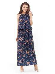 Lou-Lou Sukienka w kolorze granatowym rozmiar: L/XL. Niebieskie sukienki Lou-Lou, l, bez wzorów, bez kołnierzyka, bez ramiączek, maxi. Za 56.39 zł.