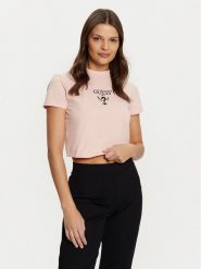 Guess T-Shirt V4YI20 KCDH1 Różowy Boxy Fit. Czerwone t-shirty Guess, l, z aplikacjami, z bawełny, bez kołnierzyka, bez ramiączek. Za 119.99 zł.