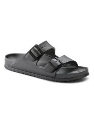 Birkenstock Klapki "Arizona" w kolorze antracytowym rozmiar: 46. Czarne klapki Birkenstock, bez wzorów, klasyczne, z otwartym noskiem, bez obcasa, bez zapięcia. Za 208.36 zł.
