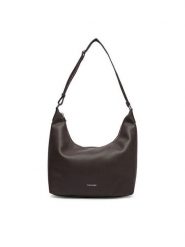 Calvin Klein Torebka Webbing Strap Md Shoulder Bag LV04F3891G Brązowy ciemny. Brązowe torebki klasyczne Calvin Klein, bez wzorów, ze skóry, bez dodatków. Za 569.99 zł.