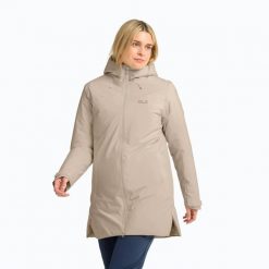 Kurtka przeciwdeszczowa damska Jack Wolfskin Heidelstein 2 Ins. Brązowe kurtki przeciwdeszczowe Jack Wolfskin, l, bez wzorów, z materiału, bez kaptura, trekkingowe. Za 999.99 zł.