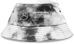 Kapelusz typu bucket Mercedes Formula 1 tie-dye szary czarno-biały. Czarne kapelusze Erima, na lato, bez wzorów, z bawełny, sportowe. Za 189.99 zł.
