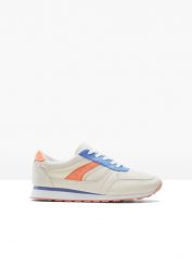 Sneakersy. Białe buty sportowe lifestyle bonprix, bez wzorów, sportowe, bez zapięcia. Za 119.99 zł.