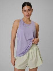4F Top loose treningowy szybkoschnący damski - fioletowy XL. Fioletowe topy 4f, uniwersalny, bez wzorów, z tkaniny, bez kołnierzyka, bez ramiączek. Za 99.99 zł.