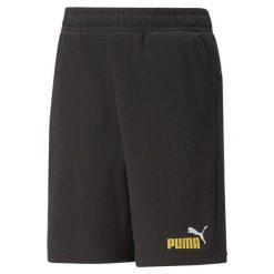 Krótkie spodenki dla dzieci Puma ESS+ 2 COL. Brązowe szorty Puma, bez wzorów, sportowe. Za 74.99 zł.