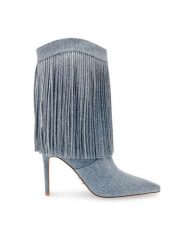 Steve Madden Kowbojki Delray Bootie SM11002946-04004-48K Niebieski. Niebieskie botki Steve Madden, bez wzorów, z materiału, bez obcasa, na szpilce, bez zapięcia. Za 989.99 zł.