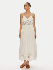 TWINSET Sukienka letnia 241TT3171 Écru Loose Fit. Sukienki Twinset, m, bez wzorów, z bawełny, bez kołnierzyka, bez ramiączek. Za 1,499.00 zł.
