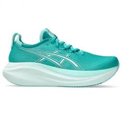 Buty do biegania damskie Asics Gel-nimbus 27. Niebieskie buty do biegania ASICS, bez wzorów, z materiału, bez zapięcia, do biegania. Za 1,091.00 zł.
