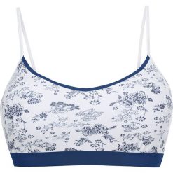 Biustonosz bustier bonprix biały z nadrukiem. Biustonosze marki bonprix. Za 24.99 zł.