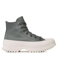 Botki Converse. Szare botki Converse, bez wzorów, retro, bez obcasa, na płaskiej podeszwie, bez zapięcia. Za 269.99 zł.