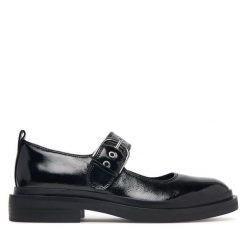 Półbuty Clarks. Czarne półbuty wsuwane Clarks, bez wzorów, bez obcasa, na płaskiej podeszwie. Za 389.99 zł.