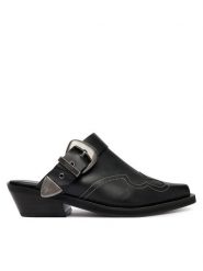 Tommy Jeans Klapki Archive Cowboy Mule Leather EN0EN03063 Czarny. Czarne klapki Tommy Jeans, bez wzorów, z jeansu, bez obcasa, bez zapięcia. Za 849.99 zł.