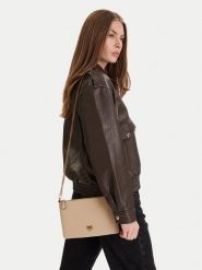 PINKO Torebka Flat Classic AI 25-26 PCPL 100455 A0F1 Beżowy. Brązowe kopertówki Pinko, bez wzorów, ze skóry, wizytowe, bez dodatków. Za 679.99 zł.