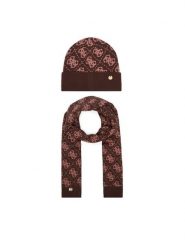 Guess Zestaw szalik i czapka GFBOX WP6401 Brązowy. Brązowe szaliki i kominy Guess, z aplikacjami, z wiskozy. Za 294.99 zł.