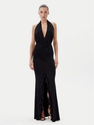 Eleh Sukienka wieczorowa ESS250194 Czarny Regular Fit. Czarne sukienki Eleh, m, bez wzorów, z syntetyku, wizytowe, bez kołnierzyka, bez ramiączek. Za 339.99 zł.