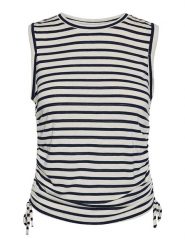 Vero Moda Top "Holly" w kolorze granatowo-białym rozmiar: XL. Białe topy Vero Moda, xl, bez wzorów, bez kołnierzyka, bez ramiączek. Za 37.38 zł.