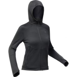 Polar turystyczny damski Quechua MH500. Czarne bluzy z polaru QUECHUA, l, bez wzorów, z elastanu, trekkingowe. W wyprzedaży za 119.99 zł.