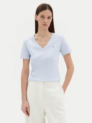 Tommy Hilfiger T-Shirt New Cody WW0WW40584 Błękitny Slim Fit. Niebieskie t-shirty Tommy Hilfiger, s, bez wzorów, z bawełny, bez kołnierzyka, bez ramiączek. Za 139.99 zł.