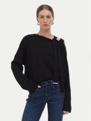 Liu Jo Sweter WF6396 MS99E Czarny Relaxed Fit. Czarne swetry Liu Jo, xs, bez wzorów, z syntetyku, bez ramiączek. Za 649.99 zł.