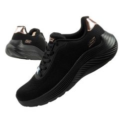 Buty sportowe damskie Skechers Bobs Squad Waves. Czarne buty trekkingowe Skechers, z tkaniny, bez zapięcia. Za 269.00 zł.