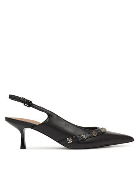 Guess Czółenka FLPYAN LEA05 Czarny. Czarne czółenka Guess, z aplikacjami, ze skóry, bez obcasa, bez zapięcia. Za 476.99 zł.