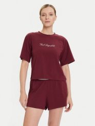 KARL LAGERFELD Piżama A4W45012 Bordowy Regular Fit. Czerwone piżamy KARL LAGERFELD, xs, bez wzorów, z bawełny, bez kołnierzyka, bez ramiączek. Za 309.99 zł.